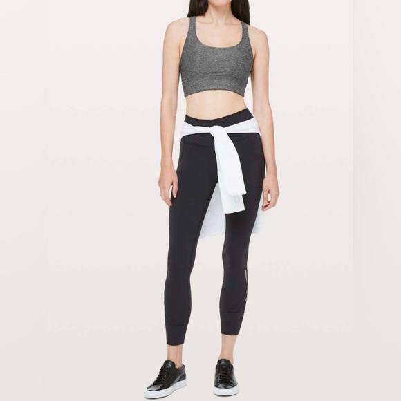 Lululemon Energy Long Line Sports Bra Size 6 Heathered Black - Picture 6 of 6